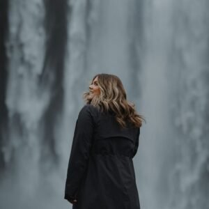 Longline puffer coat for women