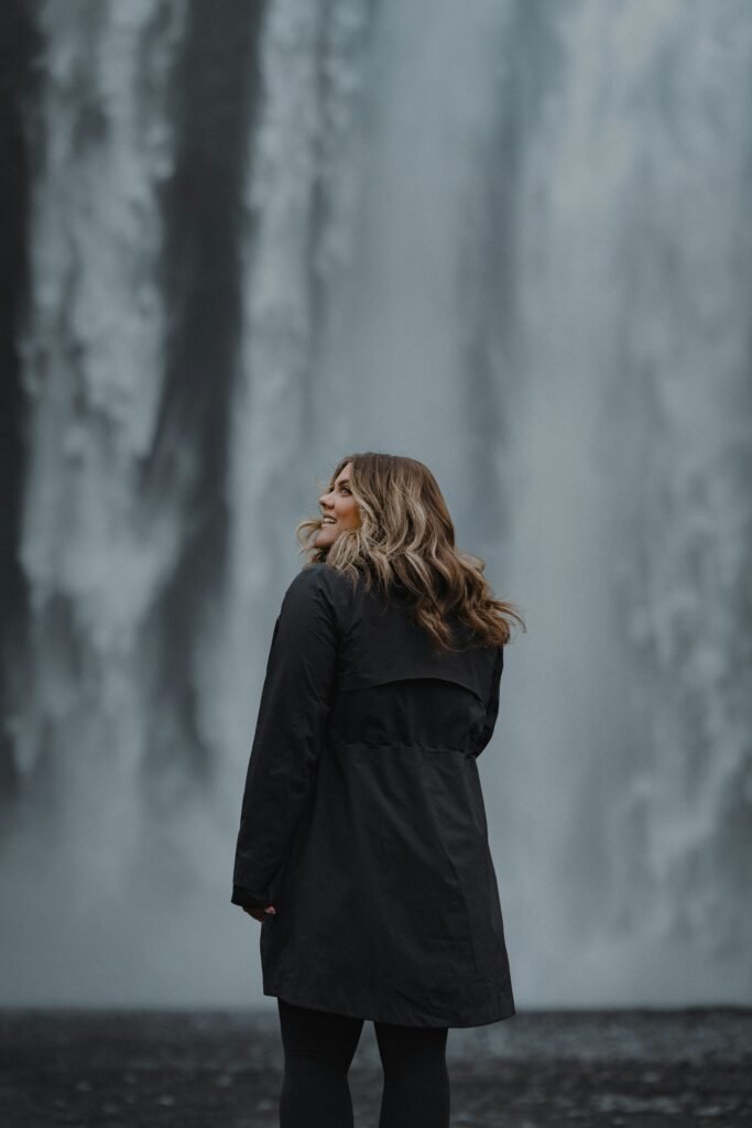 Longline puffer coat for women