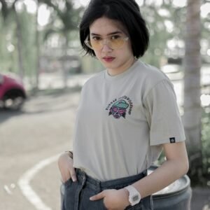 Distressed denim shirt for women